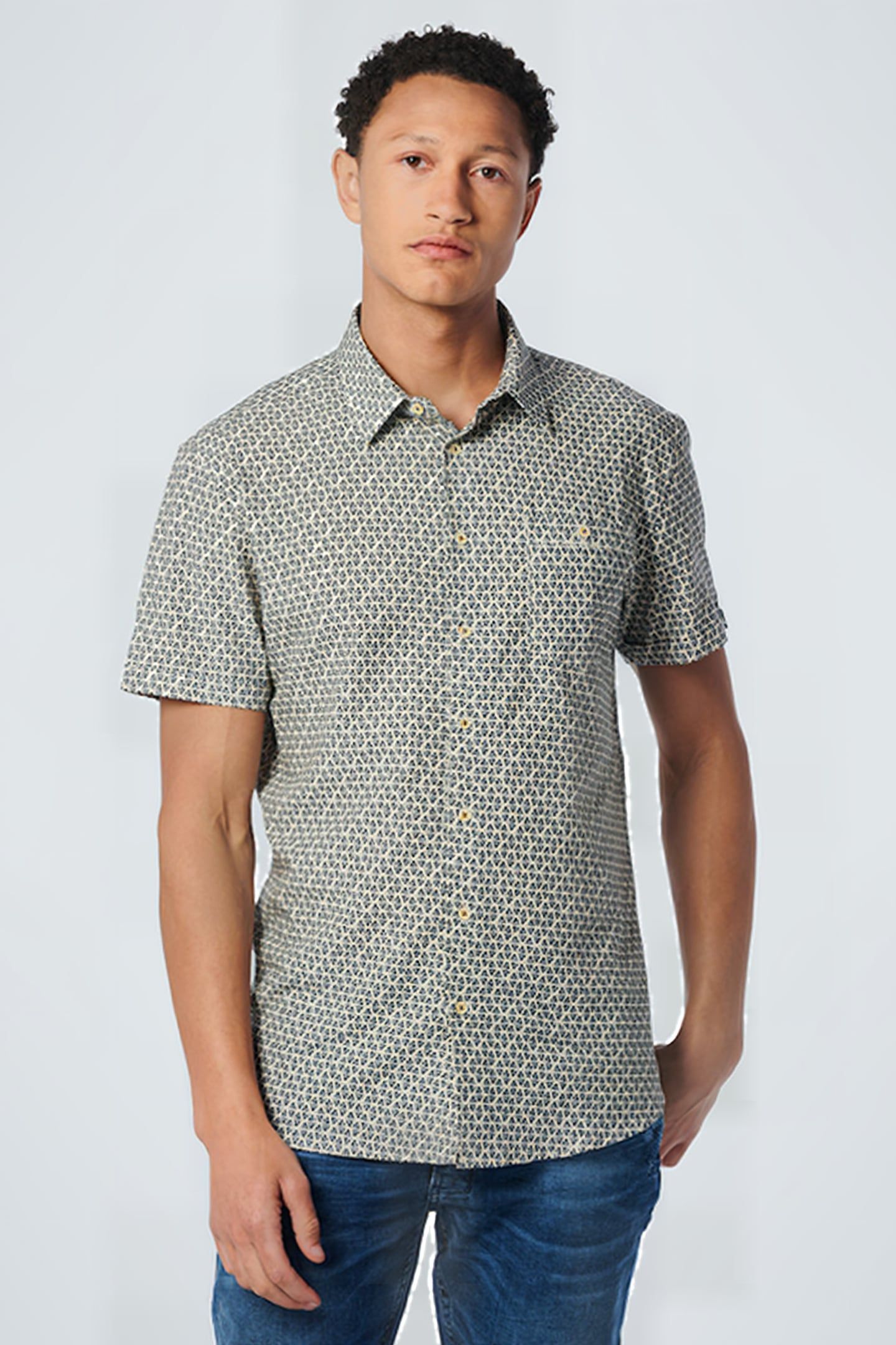 SHIRT SHORT SLEEVE ALLOVER PRINTED OFFWHITE 1
