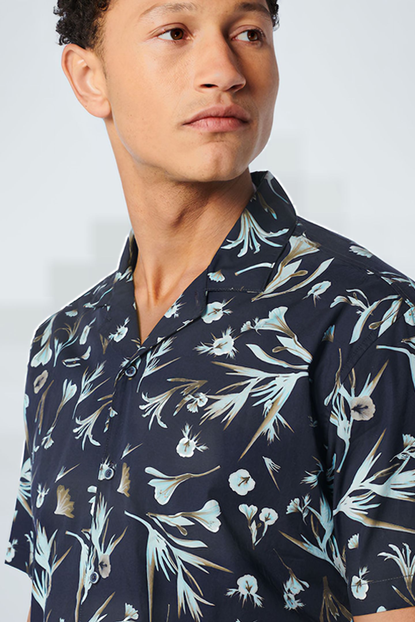 SHIRT SHORT SLEEVE RESORT COLLAR ALLOVER PRINTED NIGHT 6