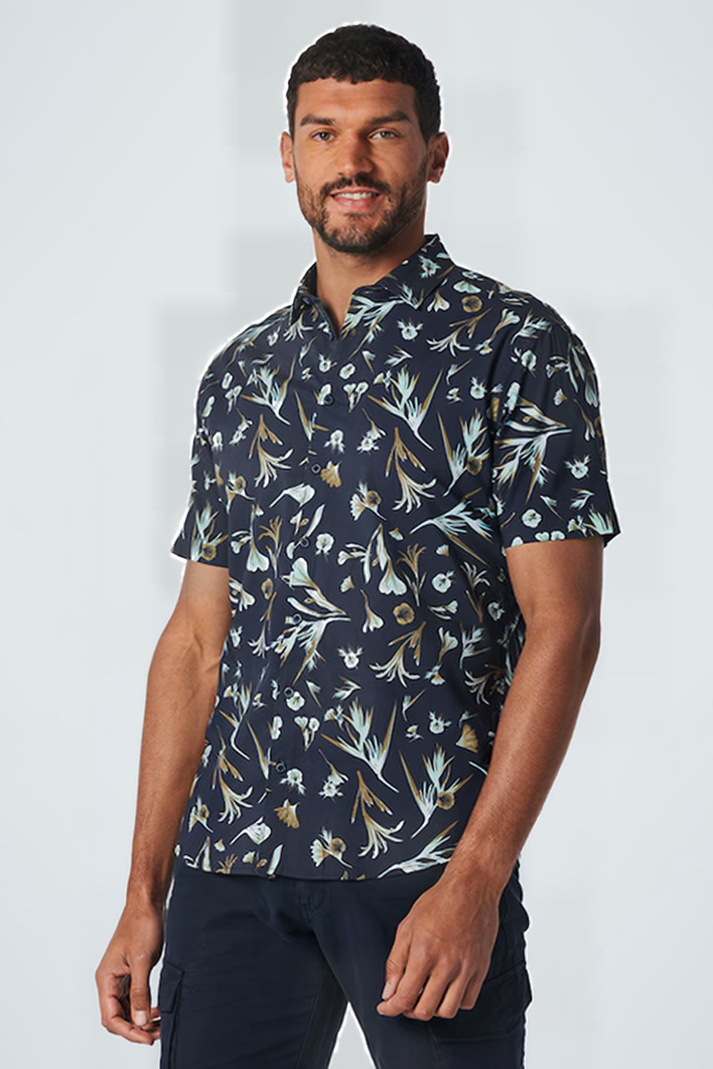 SHIRT SHORT SLEEVE ALLOVER PRINTED NIGHT 1