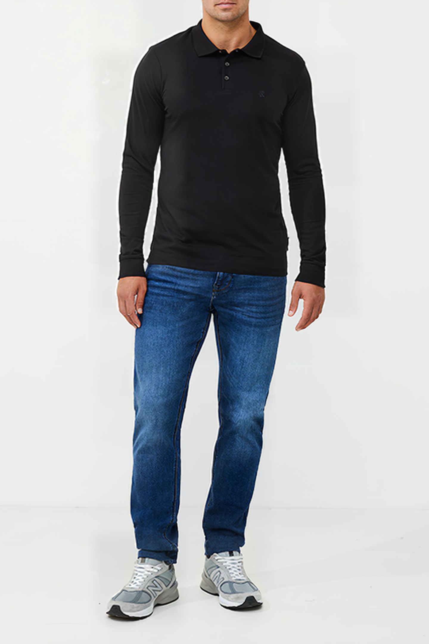 2 PACK LONG SLEEVE POLO SHIRT BLACK 2