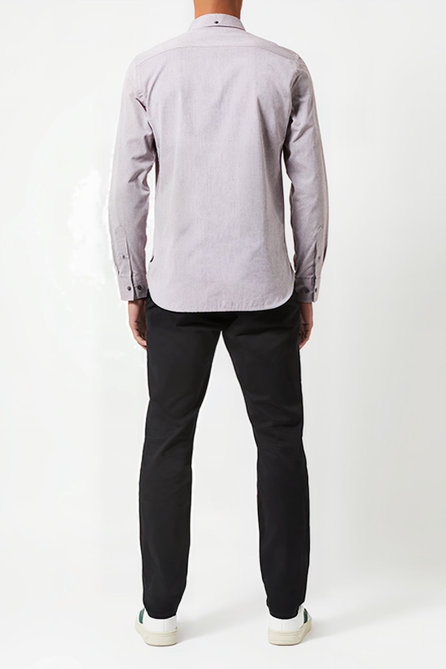 OXFORD LOGO LONG SLEEVE SHIRT BORDEAUX/DARK NAVY 3