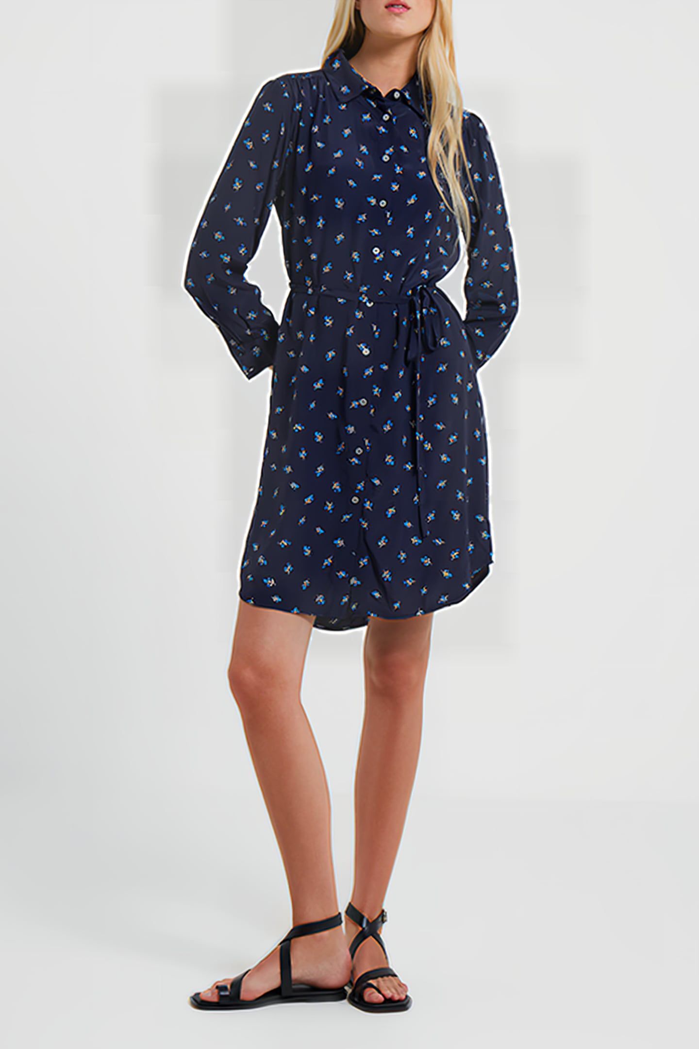 CECILIA DELPHINE SHIRT DRESS MARINE 1