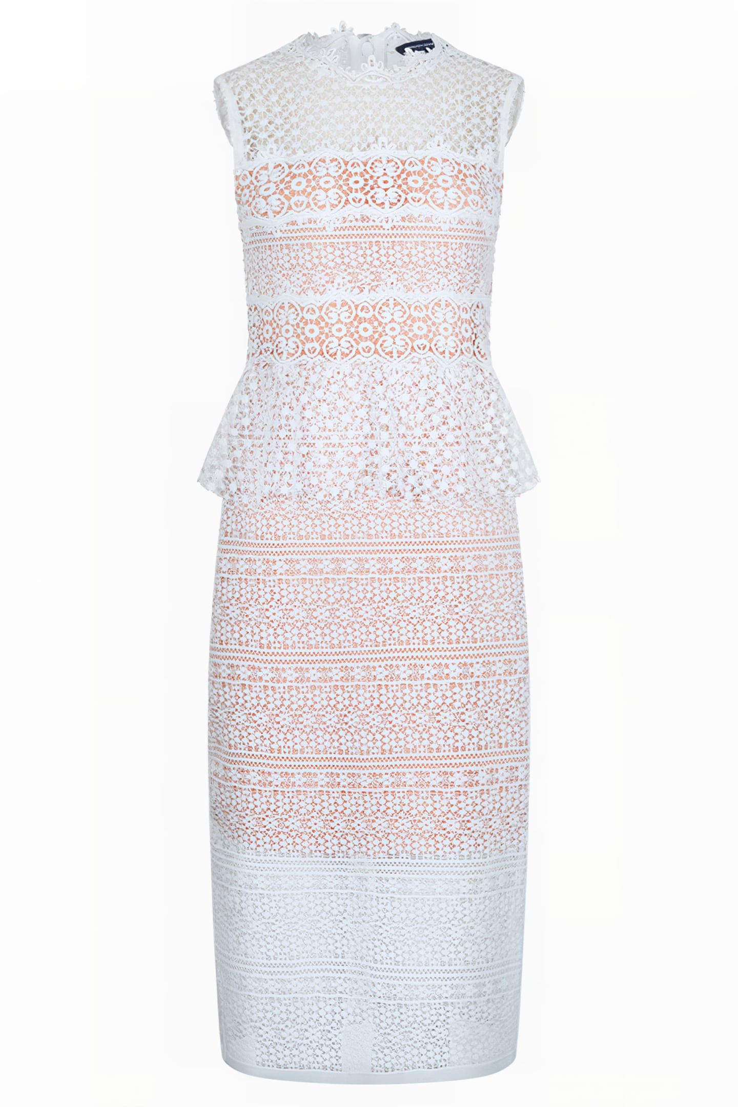 RAMONA LACE JERSEY BODYCON DRESS LINEN WHITE 3
