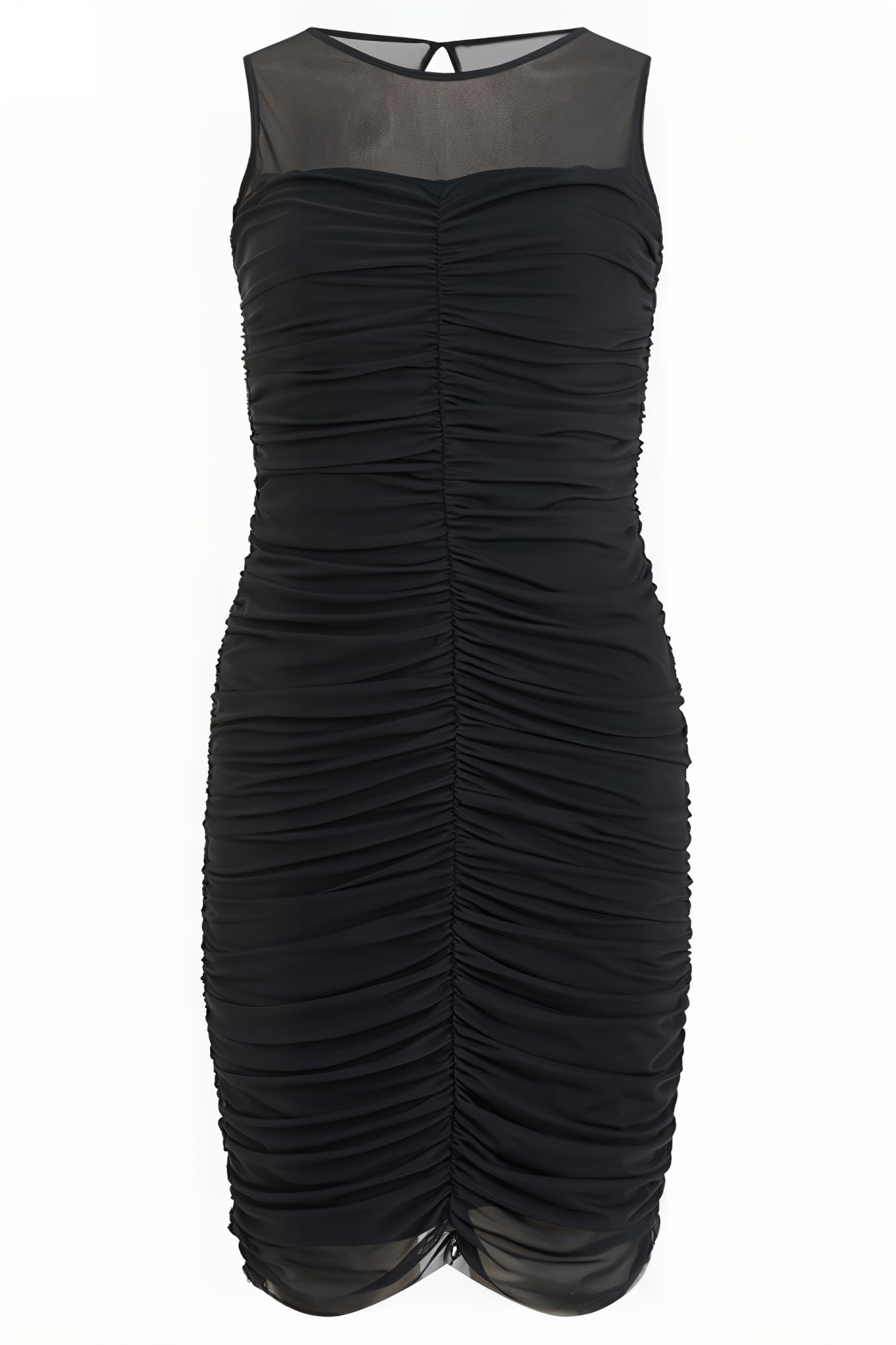 YVES ILLUSION RUCHED MINI DRESS BLACKOUT 4