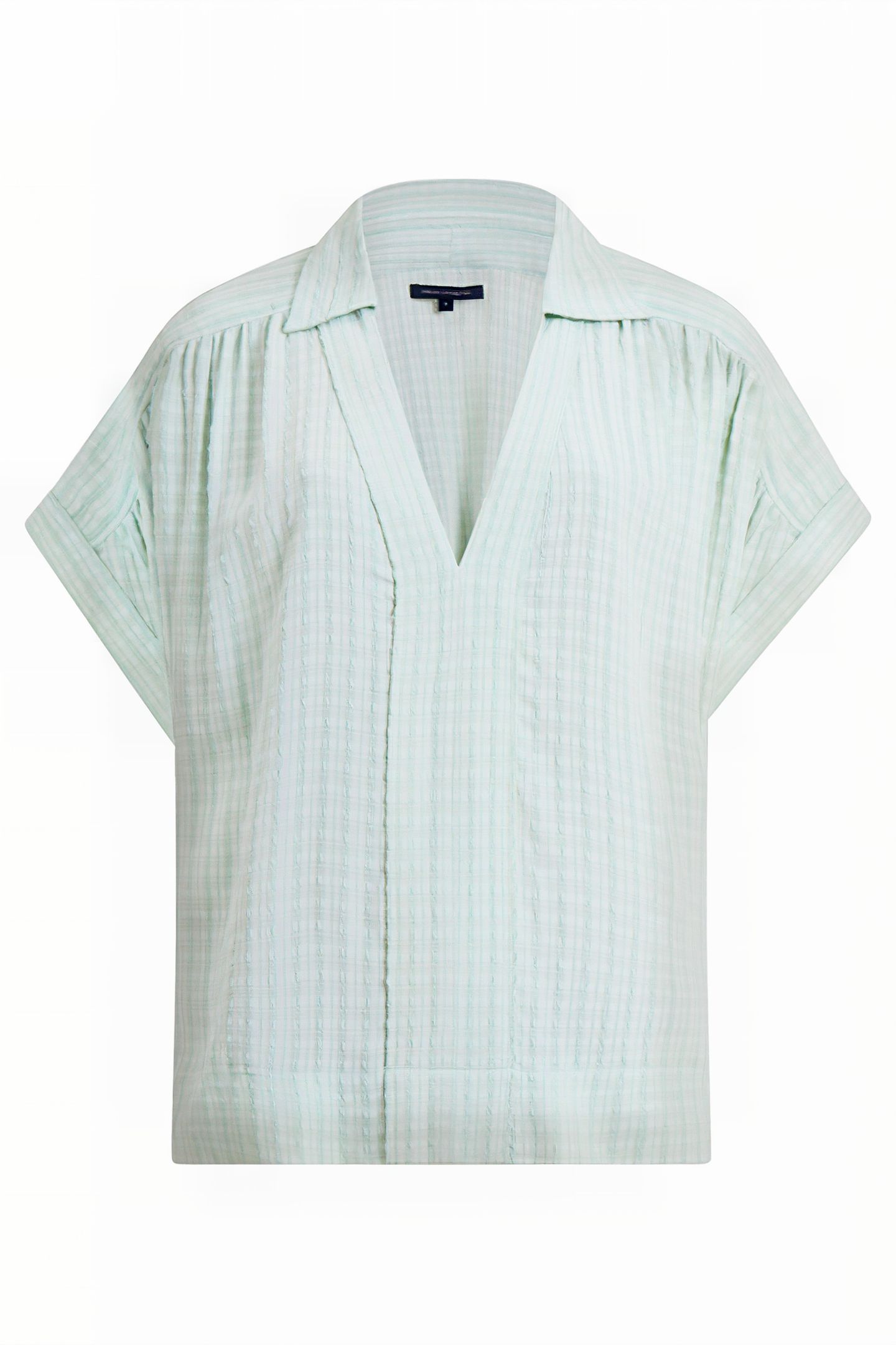 BIRCH SEERSUCKER POPOVER SHIRT AQUA FOAM 4
