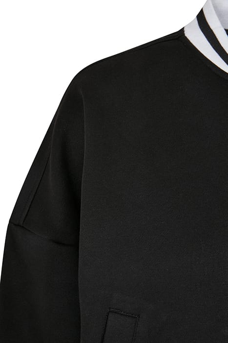 LADIES OVERSIZED COLLEGE SWEAT JACKET BLACK 9