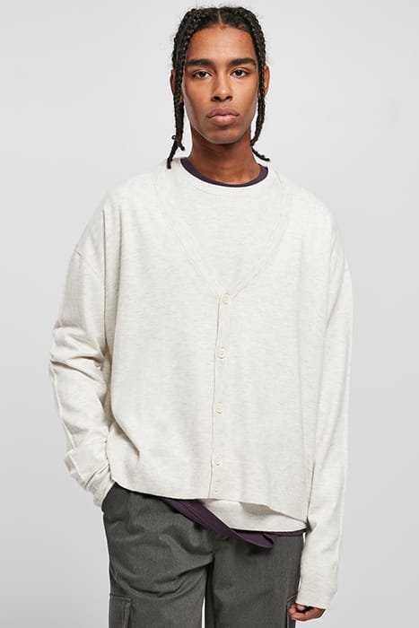 ECO MIX BOXY CARDIGAN LIGHTGREY 1