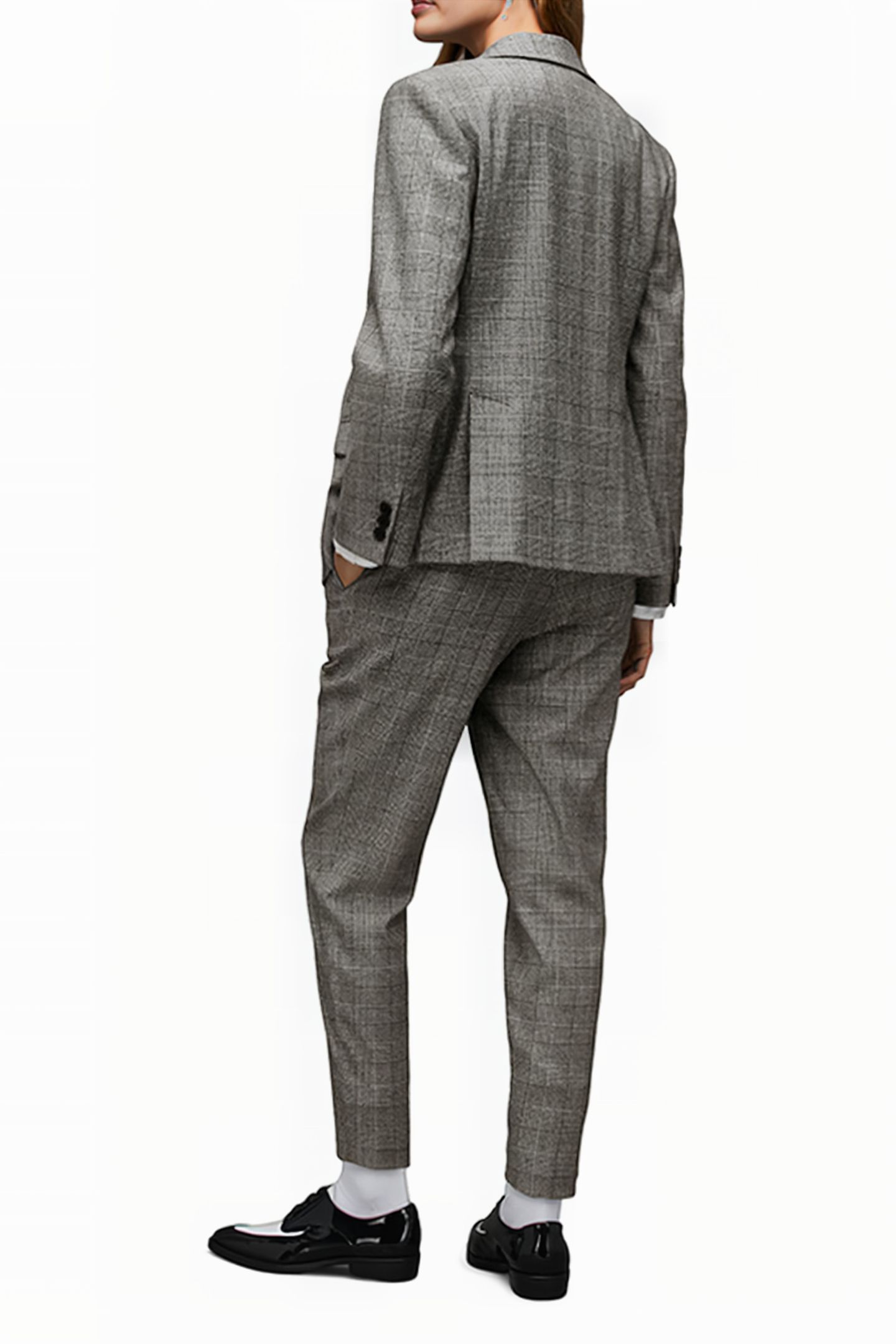 BEA CHECK TROUSER GREY 3