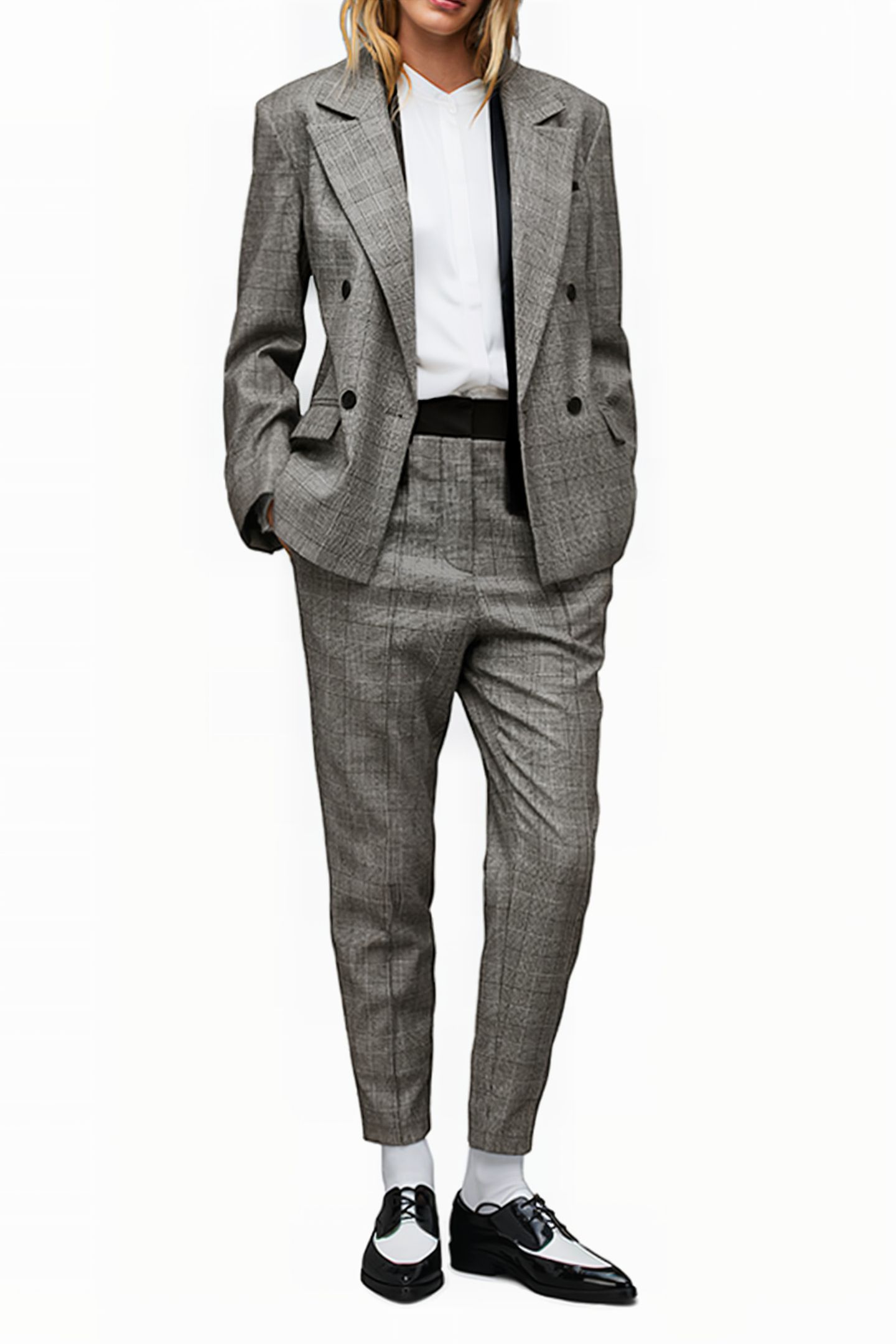 BEA CHECK TROUSER GREY 5