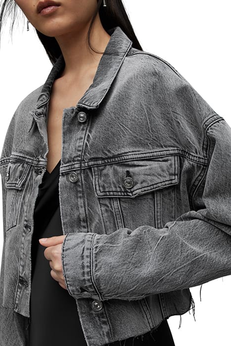 PIPER CROP DENIM JAC WASHED GREY 4
