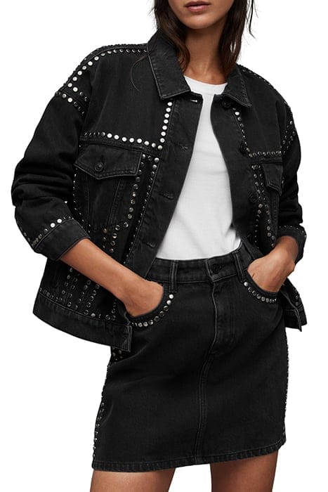BELLA STUD DENIM JAC BLACK 1