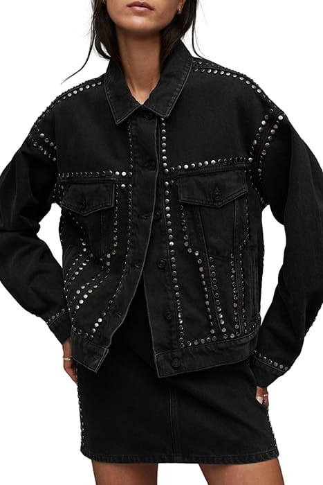 BELLA STUD DENIM JAC BLACK 8