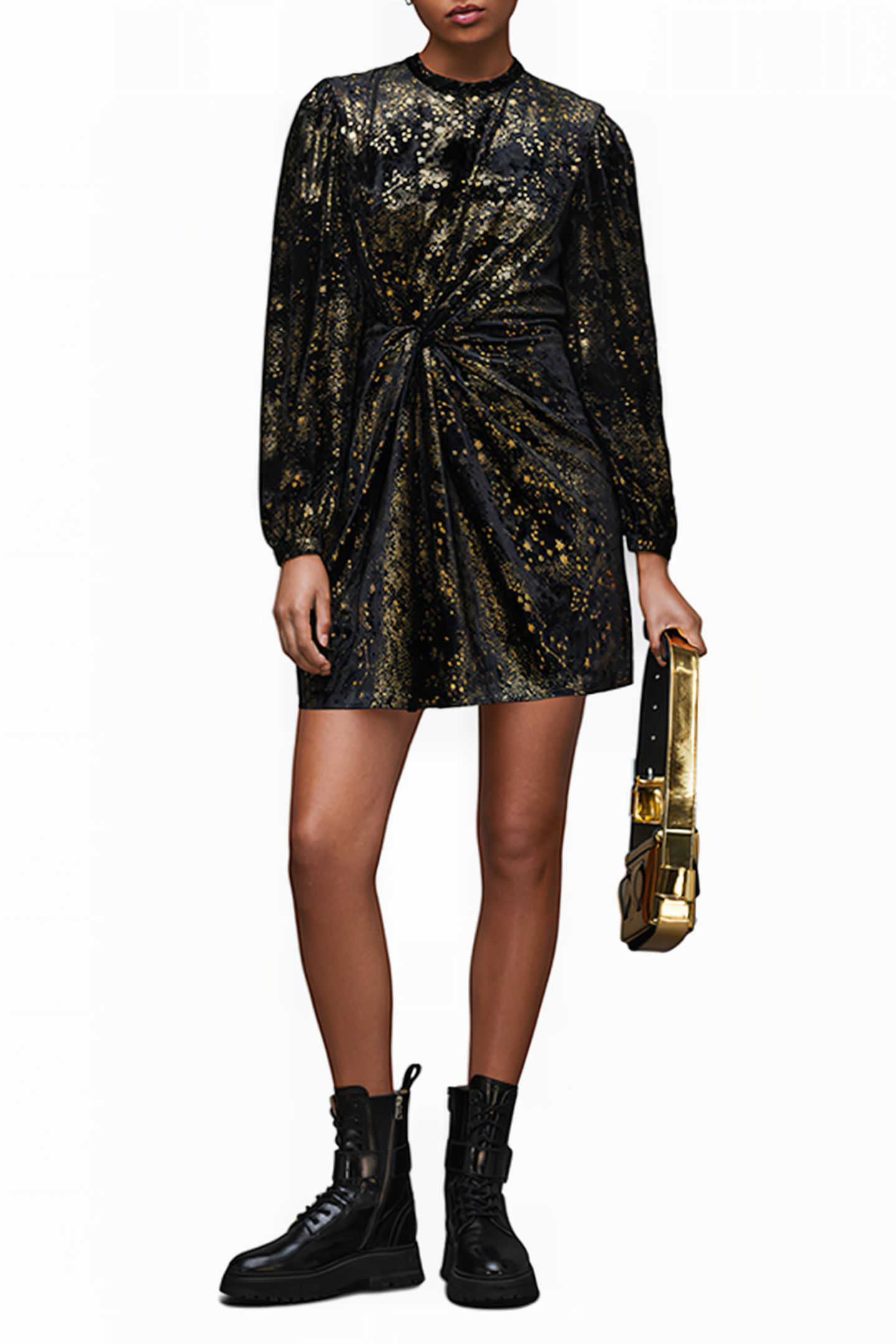 JEMIMA STAR DRESS BLACK GOLD 3
