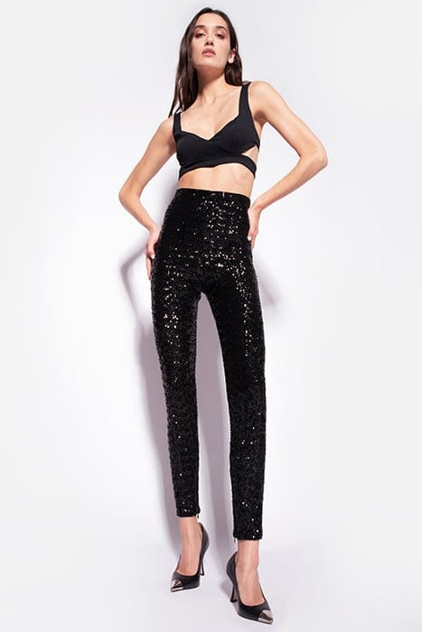 CINEREUS LEGGINGS FULL PAILLET BLACK 1