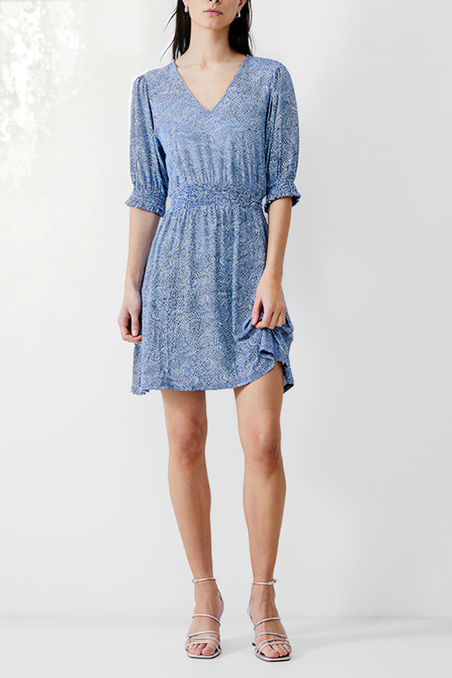 BERNICE SHIRRED DRESS SHORT PLACIDBLUE/DKNVY/WHT 2