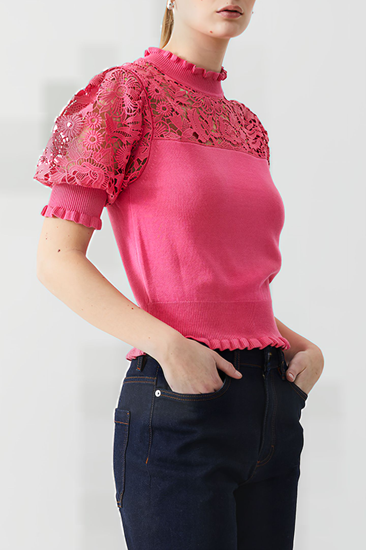 CROCHET MIX KNIT CAMELLIA 1