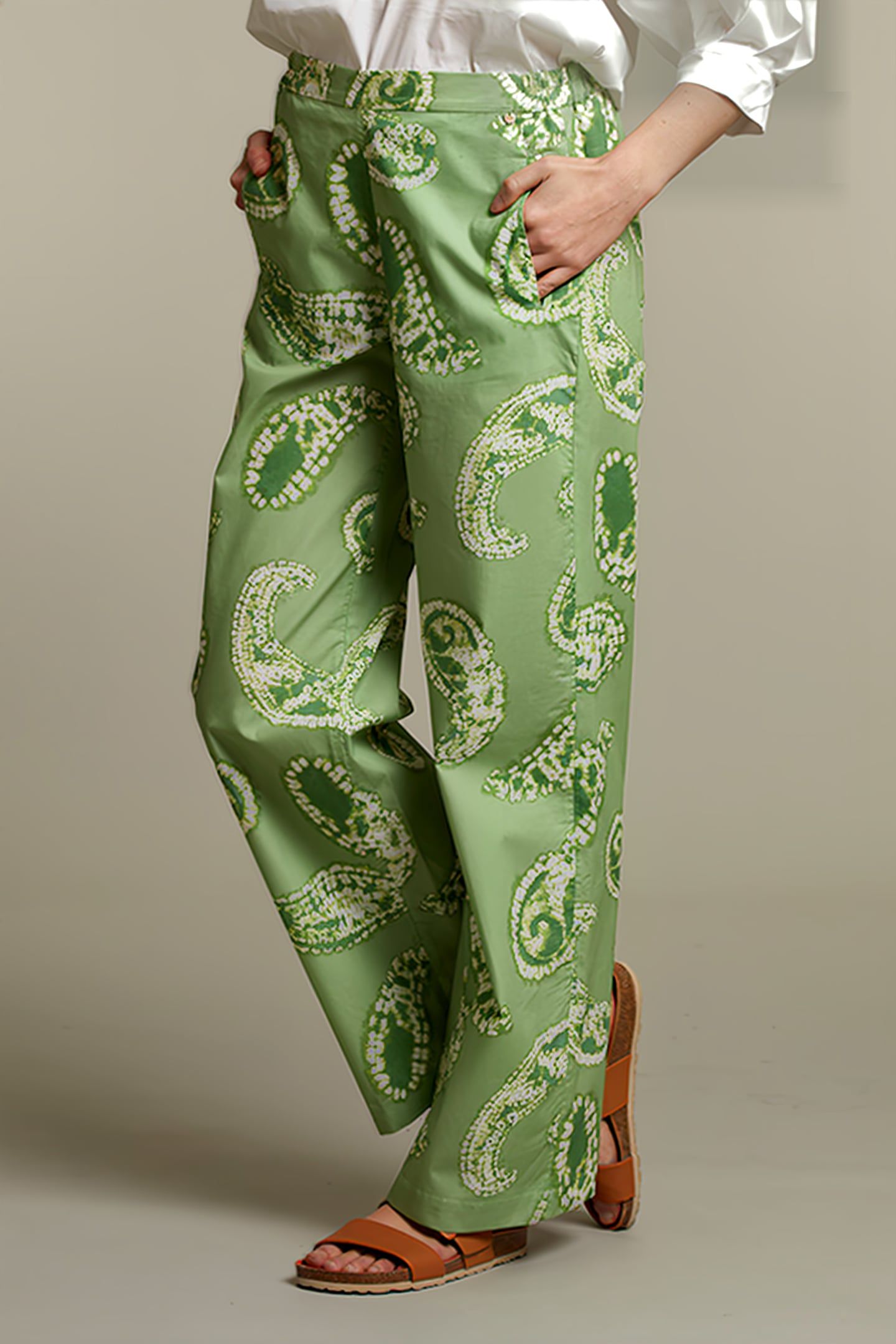 GREEN PAISLEY PANTS 1