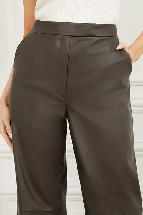 MARCIANO BY GUESS VIXEN WIDE LEG PANT OLIVE LEATHER BRANCH 7