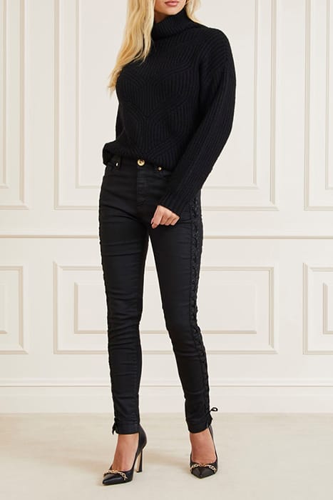 MARCIANO BY GUESS EVELYN DENIM BLACK SKINNY COATED 5
