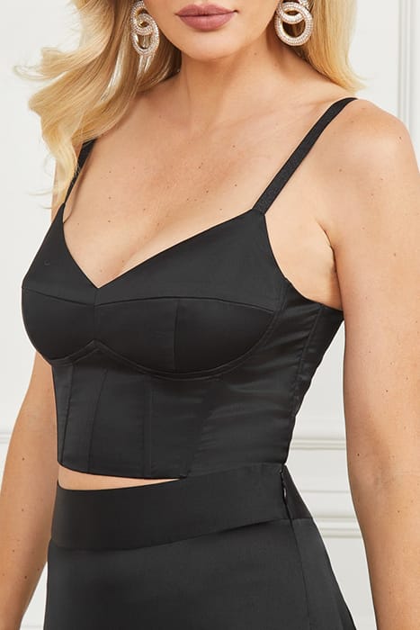 MARCIANO BY GUESS LOLA CORSET SOLID JET BLACK TOP 9