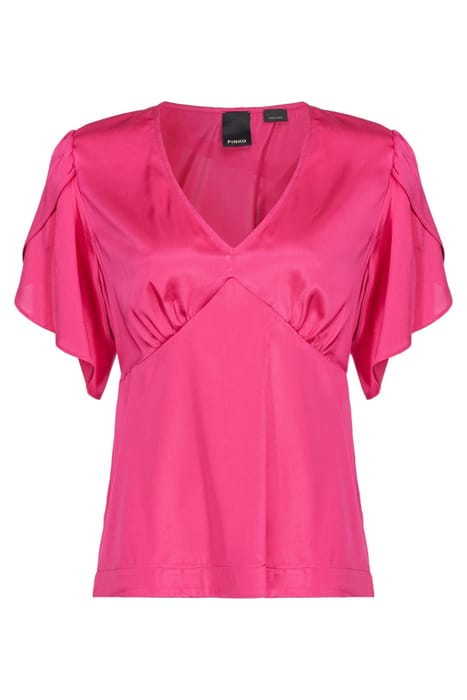 WILLIAMSON BLUSA SATIN STRETCH FUCHSIA PURPLE 1