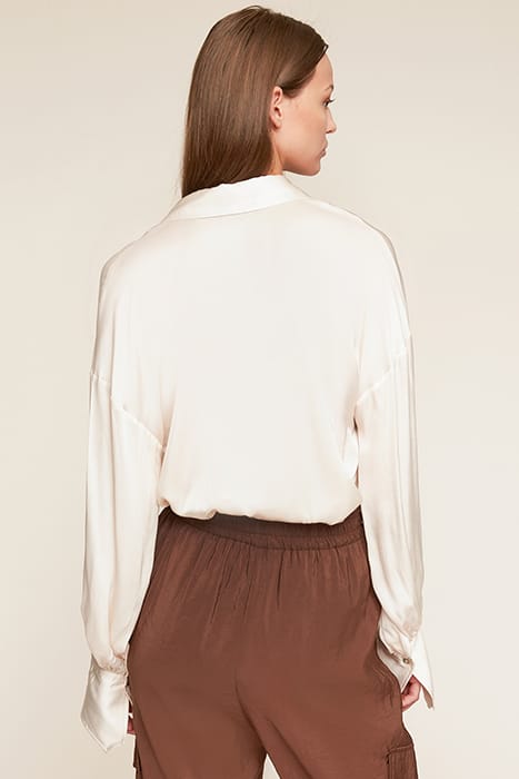 OVERSIZED VISCOSE SATIN SHIRT BEIGE 2