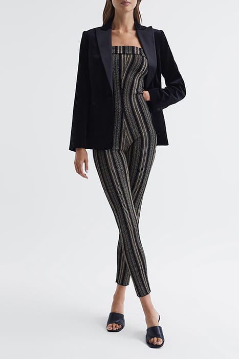 PARIS KNITTED JUMPSUIT — BLACK GOLD 1