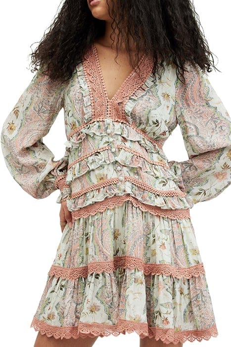 ZORA CASCADE DRESS SPRING GREEN 1
