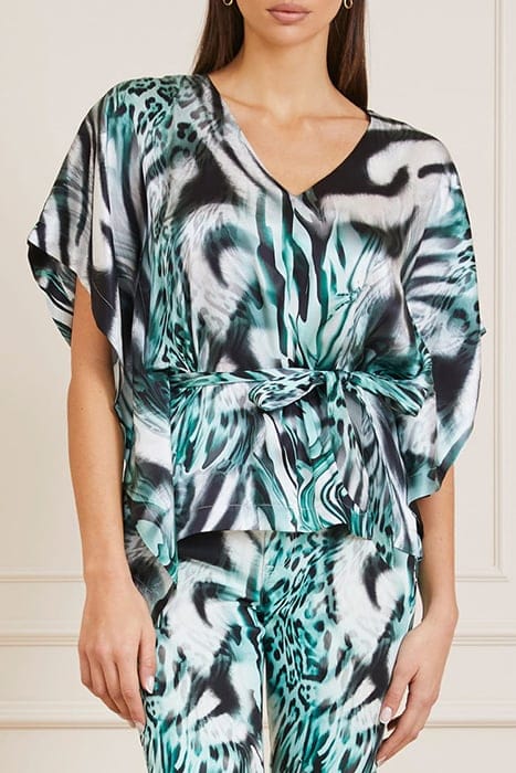 MARCIANO BY GUESS MADELYN KIMONO FELINE FEELING PRINT 1