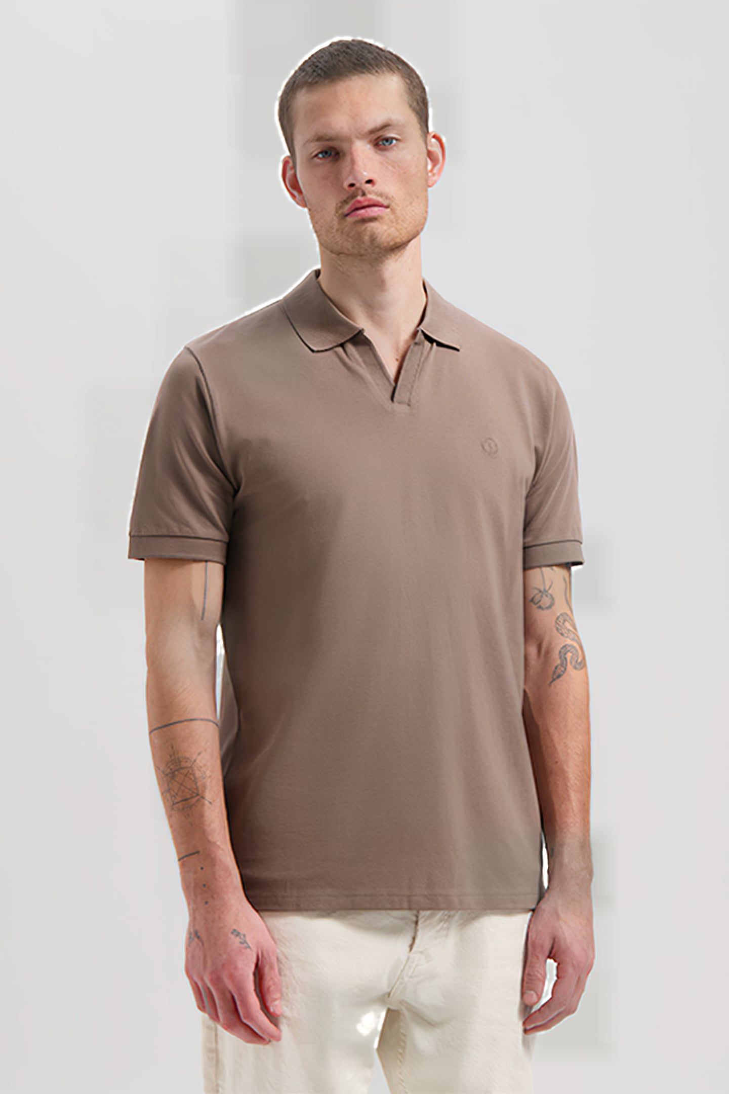 DS_BOWIE V-NECK POLO TIMBER WOLF 1