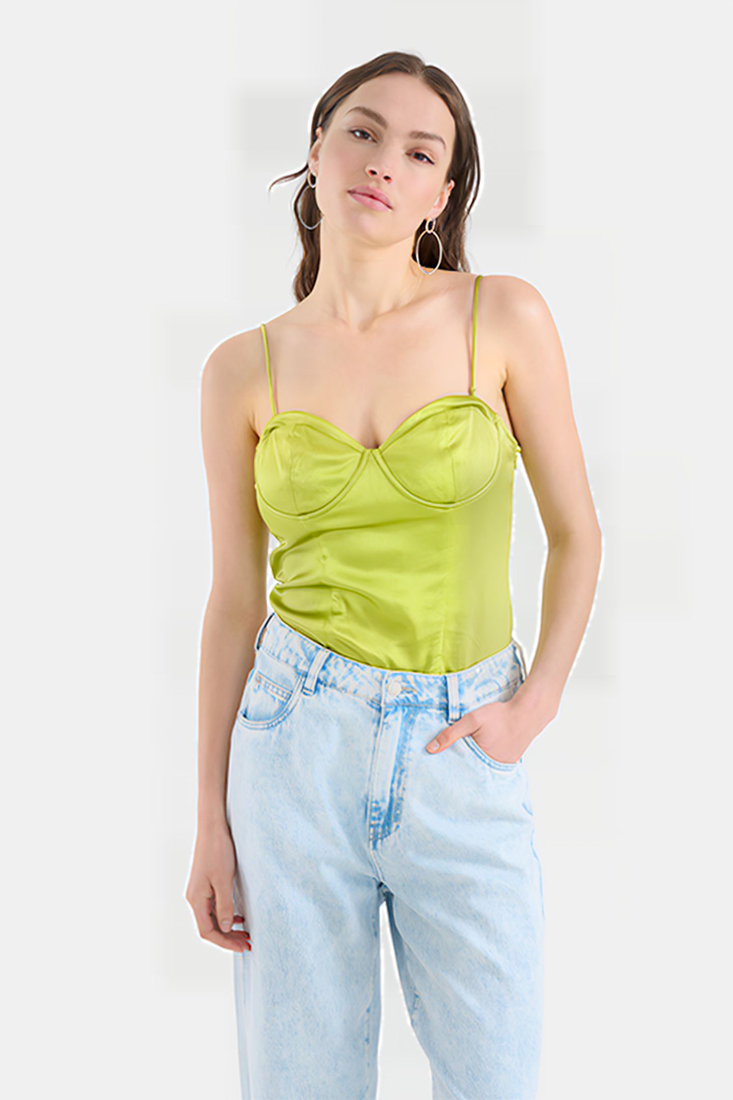 LM-SBSATIN CORSET TOP BRIGHTGREEN 4