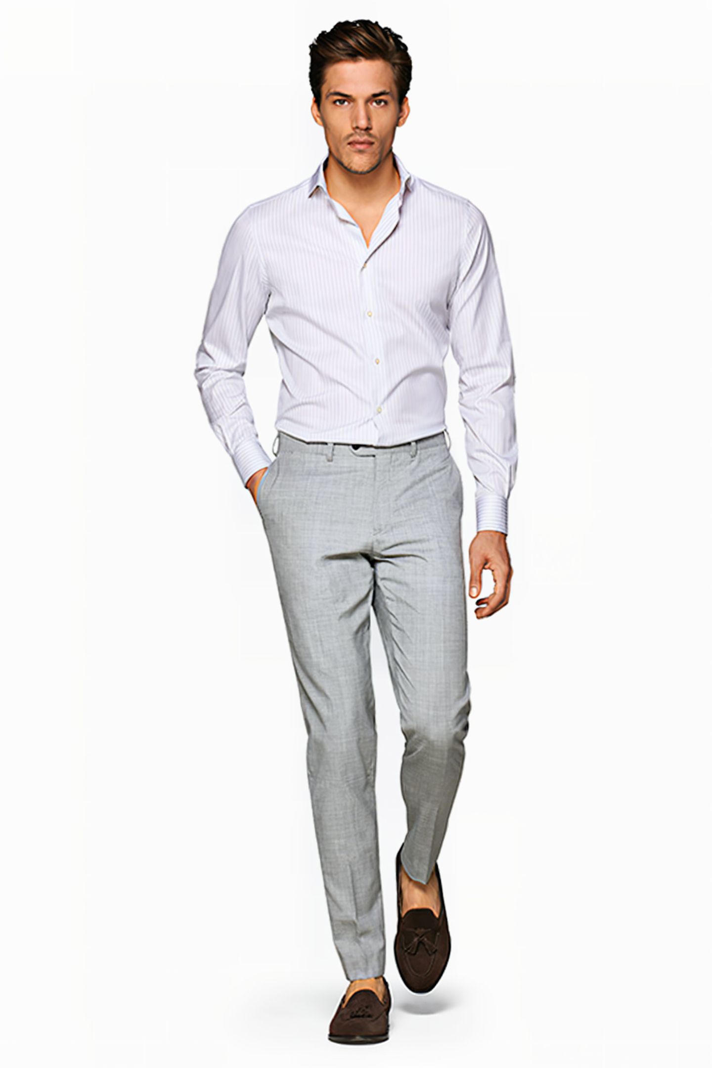 L.GREY STRIPE COTTON TENCEL LIGHT GREY 3