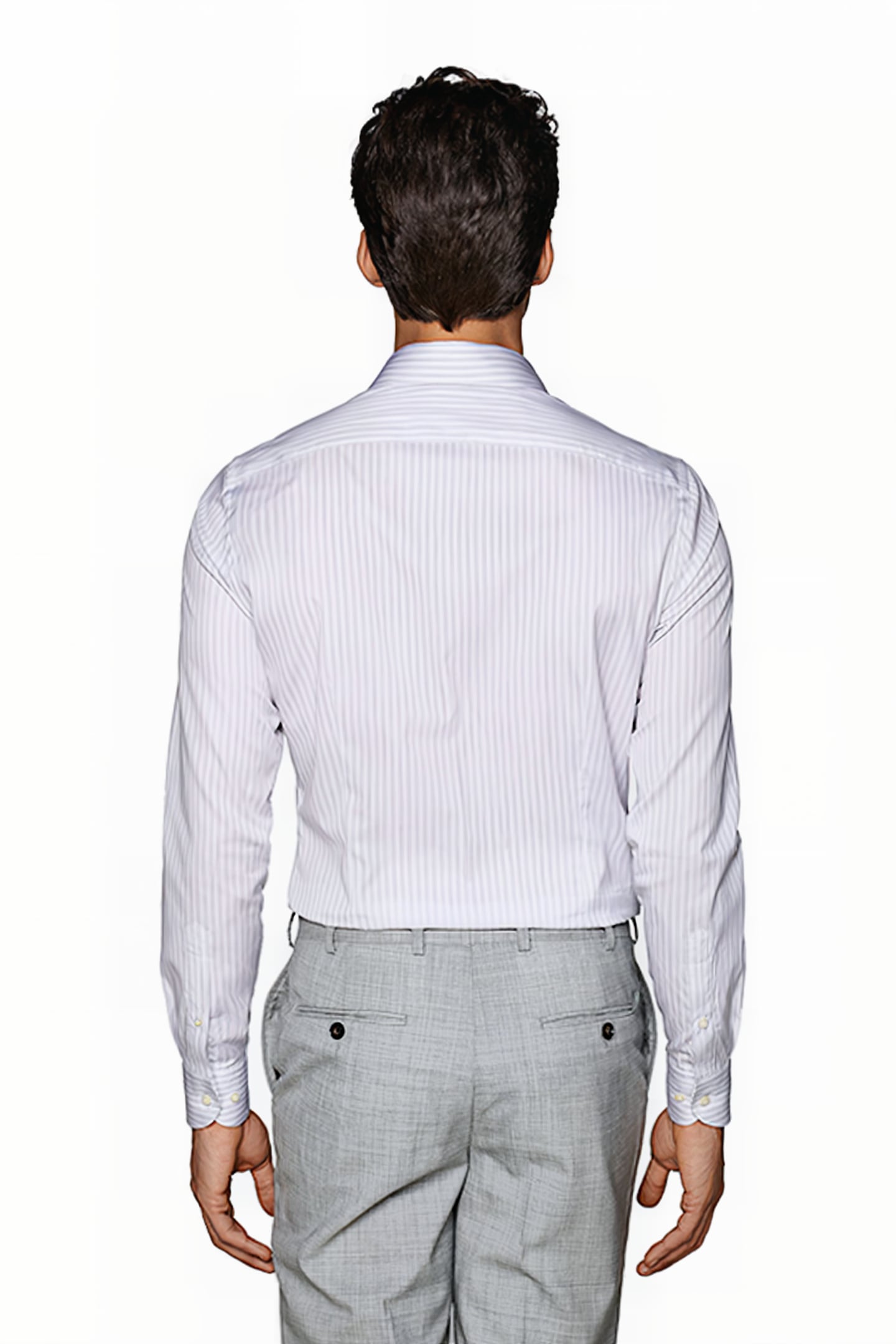 L.GREY STRIPE COTTON TENCEL LIGHT GREY 2