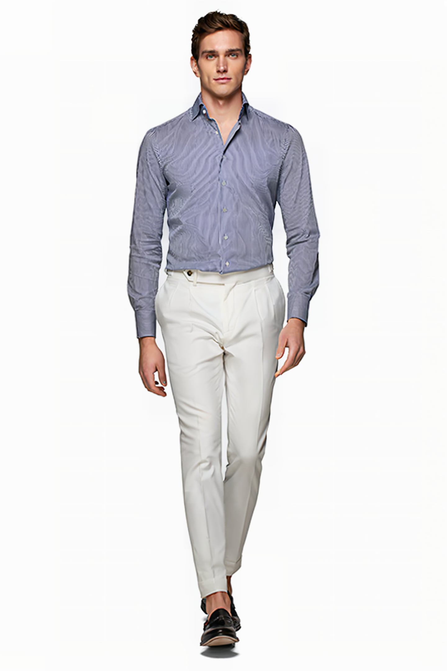 LUXURY STRETCH STRIPE NAVY 3