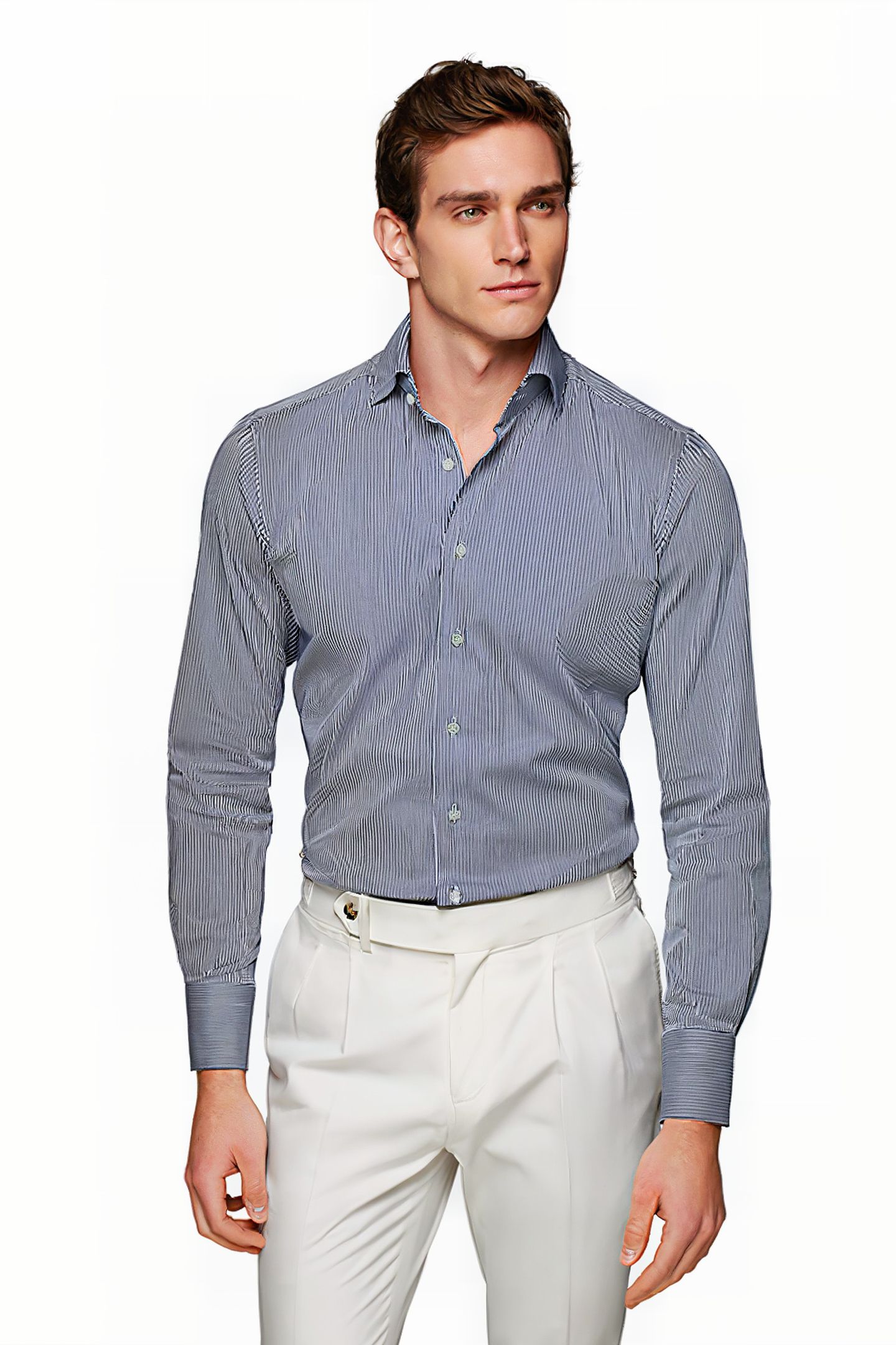 LUXURY STRETCH STRIPE NAVY 1