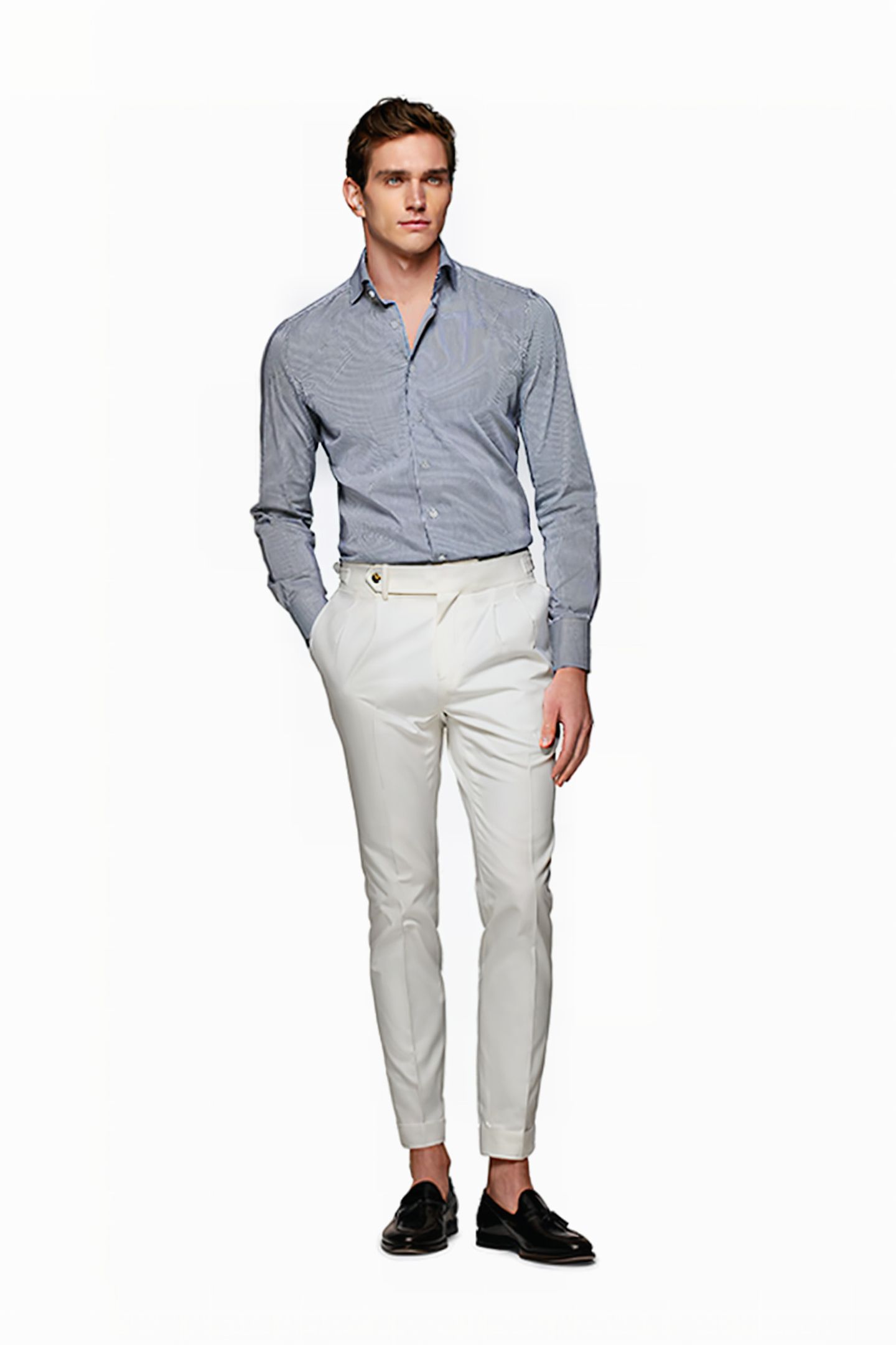 LUXURY STRETCH STRIPE NAVY 5