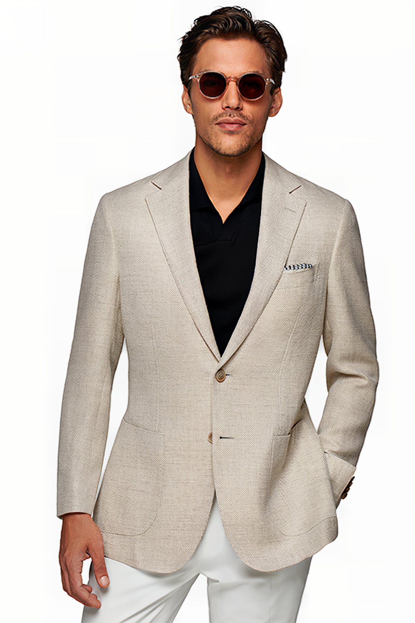 JACKET-L.BROWN-HERRINGBONE LIGHT BROWN 1