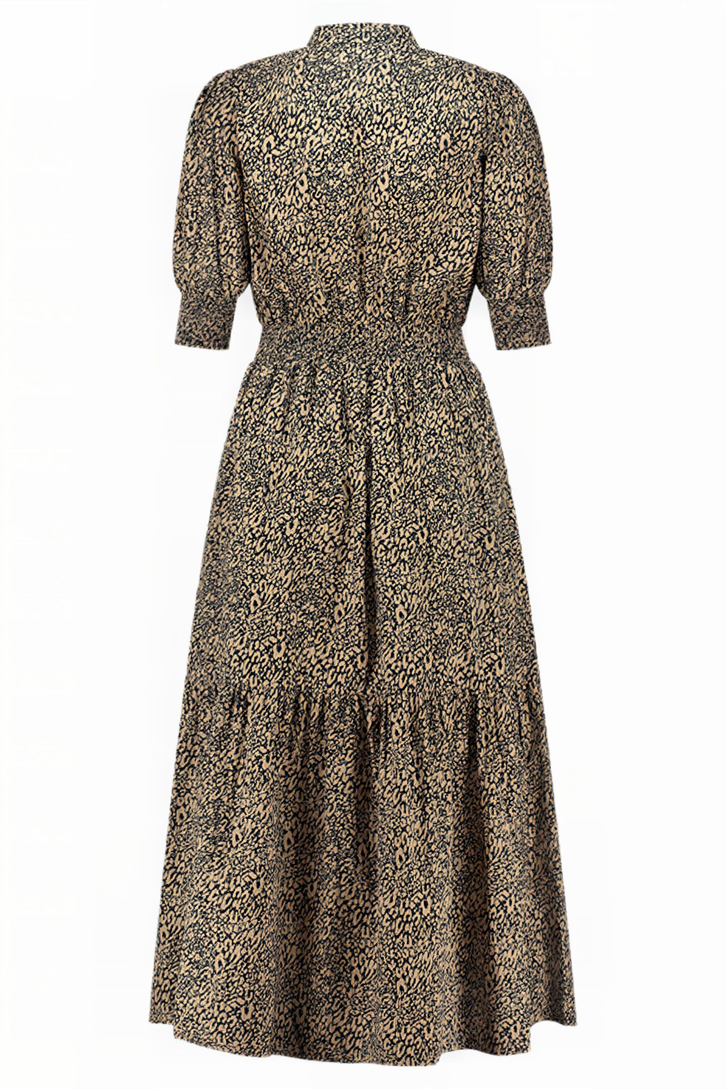 RISO LONG DRESS LS BLACK/TAUPE 2