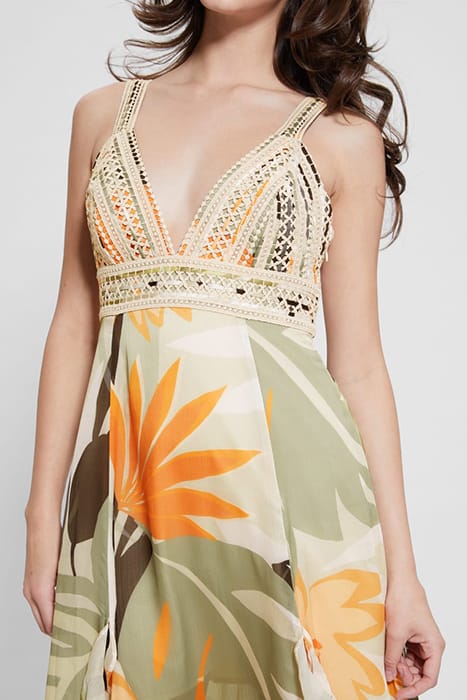 MARCIANO BY GUESS SL SERENA DRESS FOLIAGE FORM PRINT 5