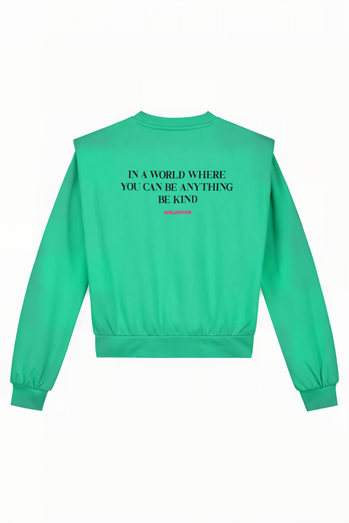 PADDED SHOULDER SWEATER HYPER GREEN 2