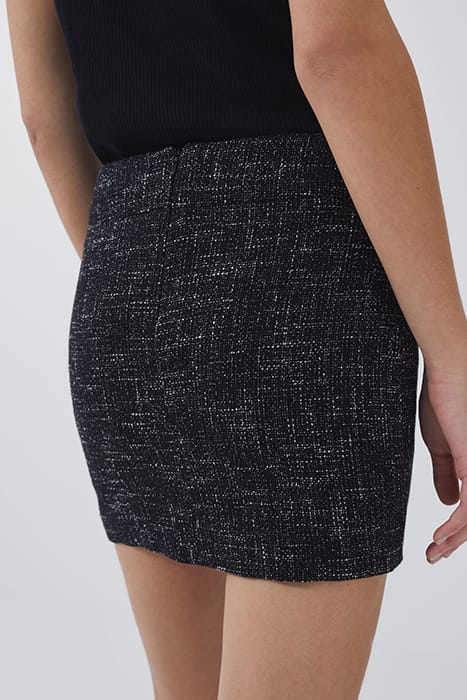 YONI MINI SKIRT IN BLACK/SILVER 2