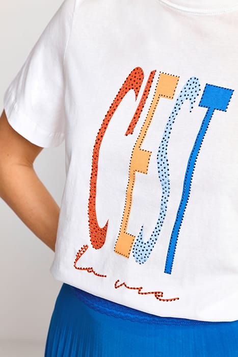 ELEGANT FIT T-SHIRT PRINT ORGANIC WHITE 4