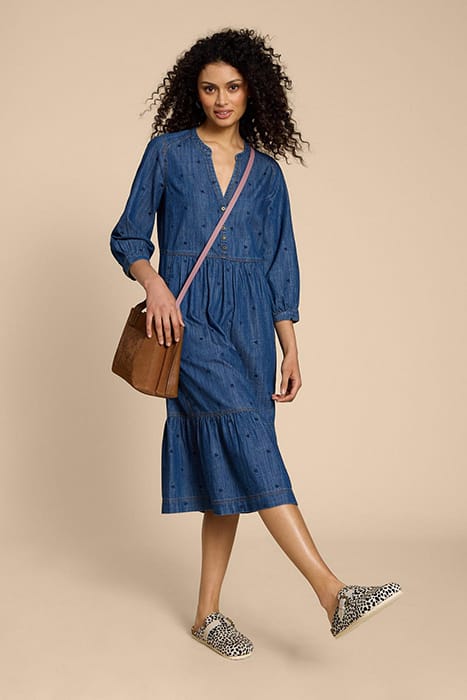 NAYA DENIM MINI DRESS MID DENIM 3