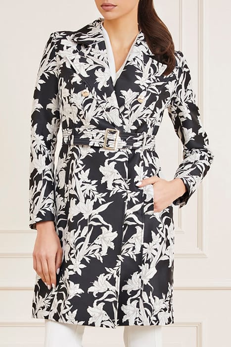 MARCIANO BY GUESS SUNBURST TRENCH BLACK PRINT 7