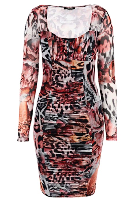 MARCIANO BY GUESS LEOPARD ROSE MESH DRESS LEOPARD ROSE PRINT 4