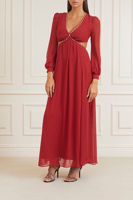 MARCIANO BY GUESS URSULA GOWN SOLID LACQUER MAXI DRESS RED 1