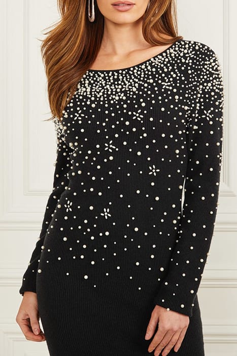 MARCIANO BY GUESS KIM PEARLS LS DRESS SWTR DOWNEY HEATHER 9
