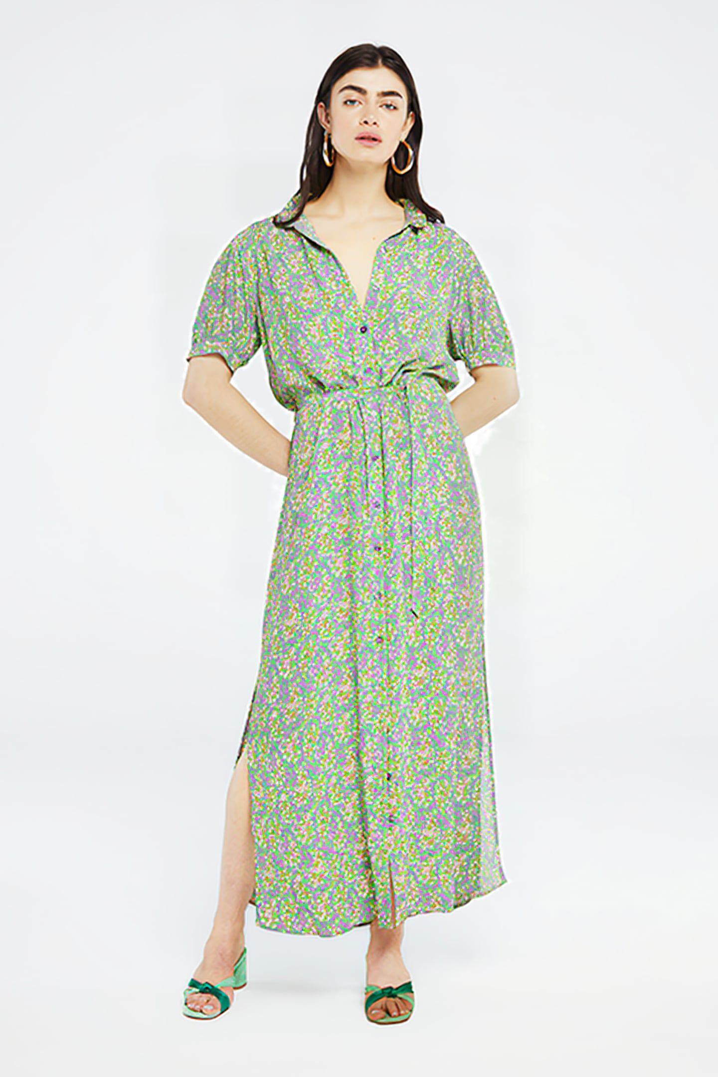 GIRLFRIEND MAXI DRESS LOVENDER/PARAKEET 1