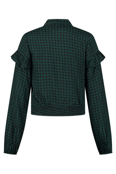 VANESSA BLOUSE BLACK/PETROL BLUE 2