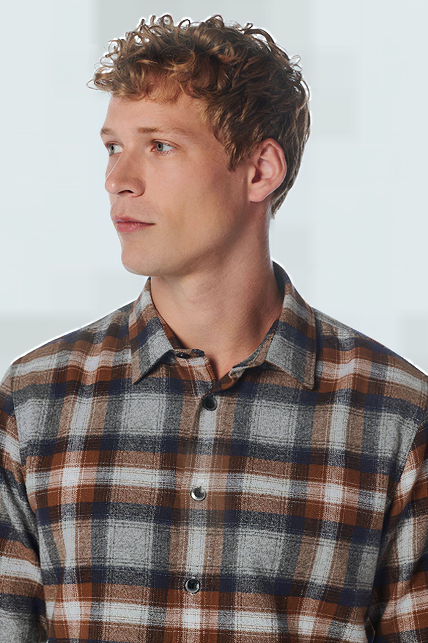 SHIRT CHECK CARAMEL 6